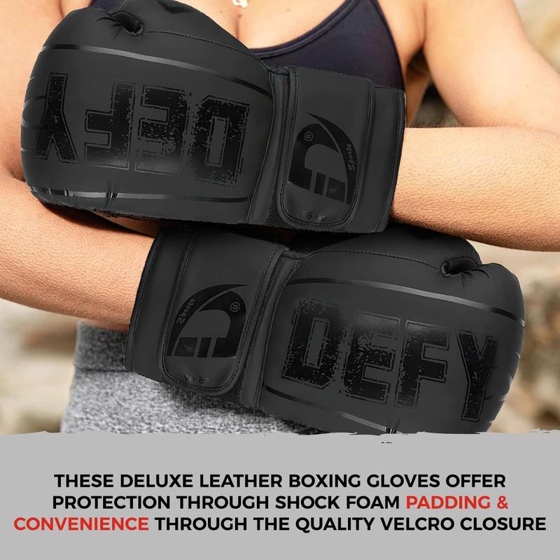 DEFY Boxing Gloves for Men & Women - Premium Quality Synthetic Leather Boxing Gloves for Training - Perfect for Punching Heavy Bags, Sparring, & Fighting Gloves - Available in Different Colors & Sizes