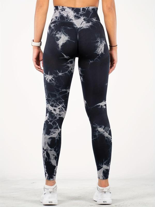 Women's Tie Dye Print High Waist Sports Leggings, Seamless Skinny Pants, Yoga Pants, Gym Leggings, Summer Bottoms, Ladies Sportswear for Indoor Outdoor