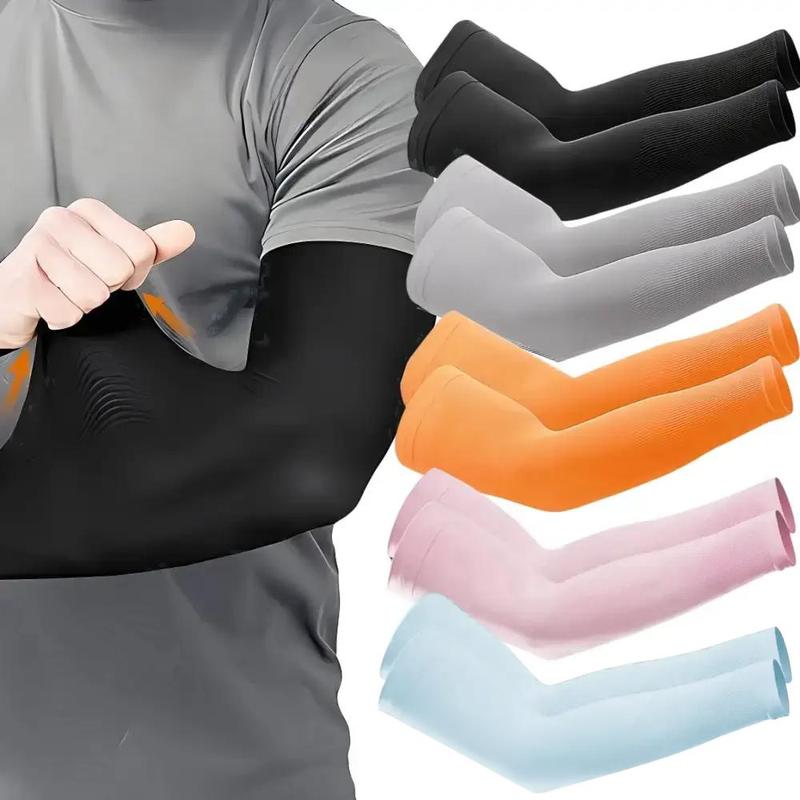 Ice Silk Arm Sleeves, 5 Pairs Sun-resistant Cooling Arm Sleeves, Sports Arm Sleeves for Outdoor Sports, Fishing, Golf, Gym Accessories, Home Gym Equipment