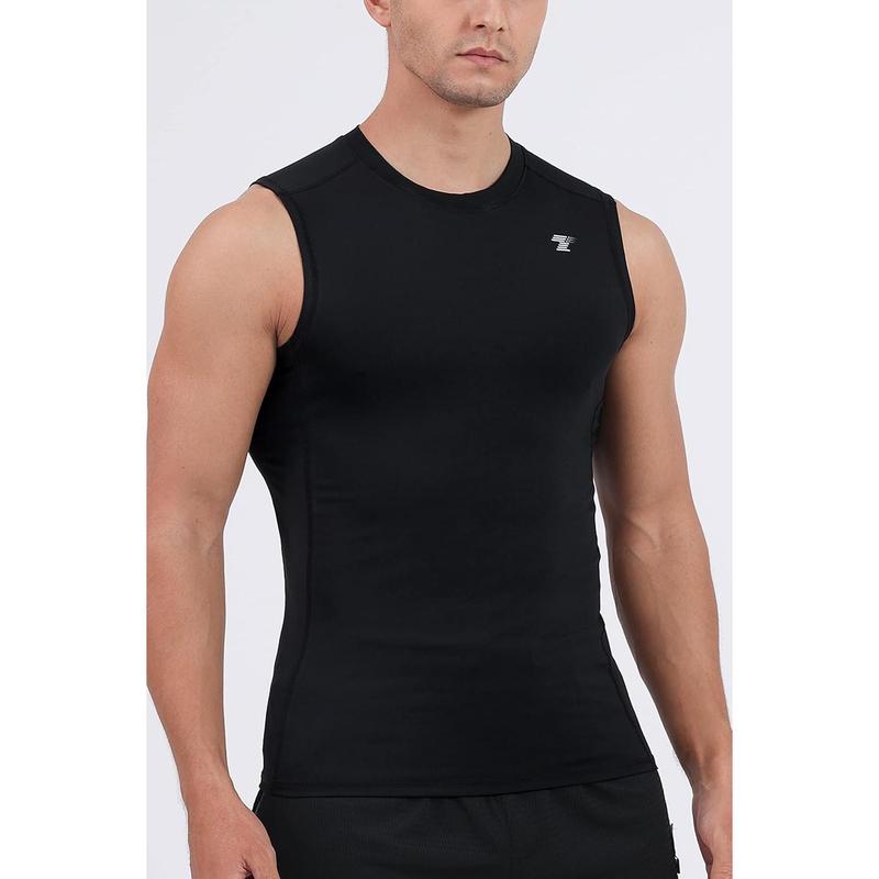 5 Pack Men's Athletic Compression Shirts Sleeveless Workout Tank Top Sports Base Layer Running Basketball