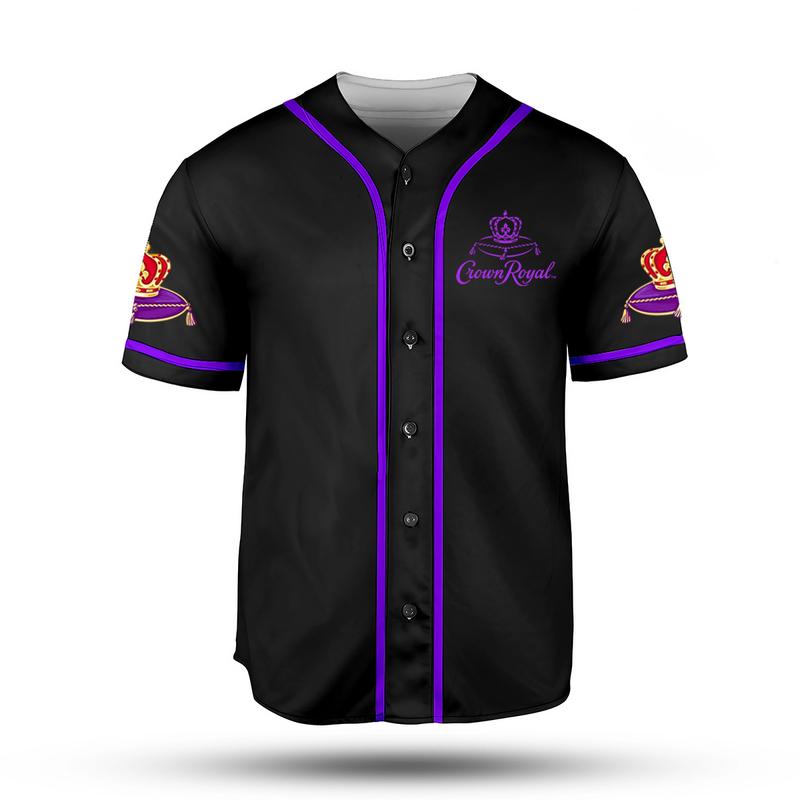 All Black Crown Royal Blackberry Edition Whisky Baseball Jersey Drinking Baseball Jersey X-Mas Liquor Jersey For Men Husbands Blended Canadian Whisky