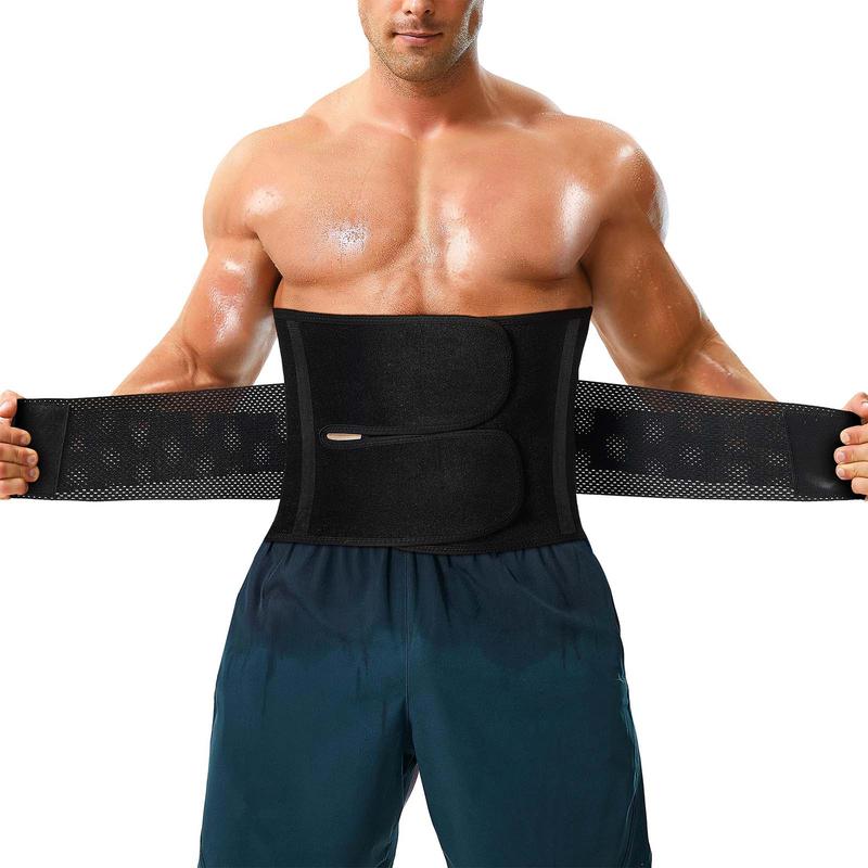 Men's Double Layer Velcro Sweat Waist Outdoor Belt, High Elasticity Sports Waist Belt, Fitness Waist Belt for Gym Workout Running