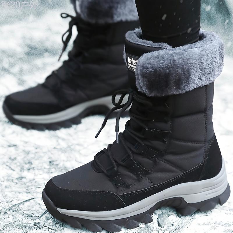 Men's Winter Snow Boots - Waterproof, Non-Slip, High-Top with Fleece Lining for Warmth and Comfort, Perfect for Hiking & Outdoor Activities