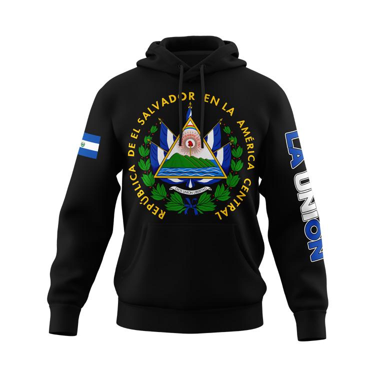 El Salvador States Design Black Hoodie