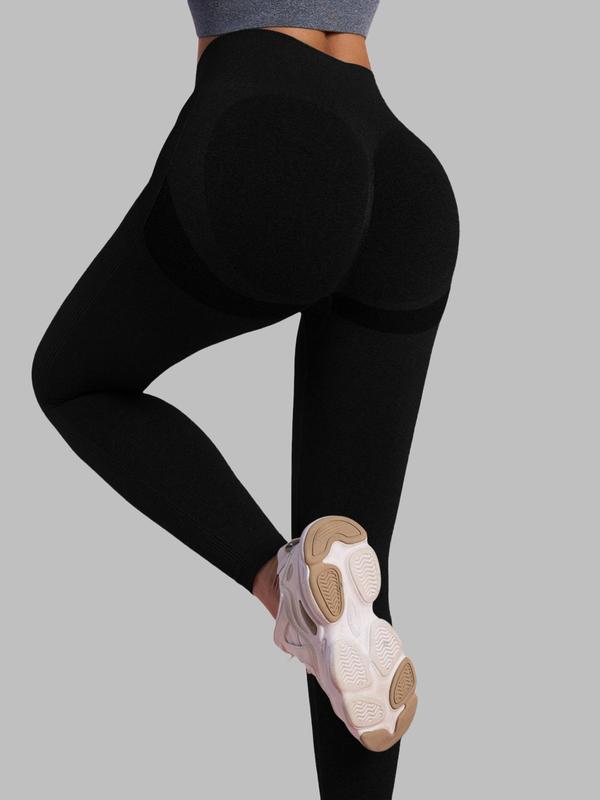 Women's Solid High Waist Sports Leggings, Sporty Breathable Comfortable Skinny Pants, High Stretch Yoga Leggings, Ladies Sportswear for Indoor Outdoor Wear