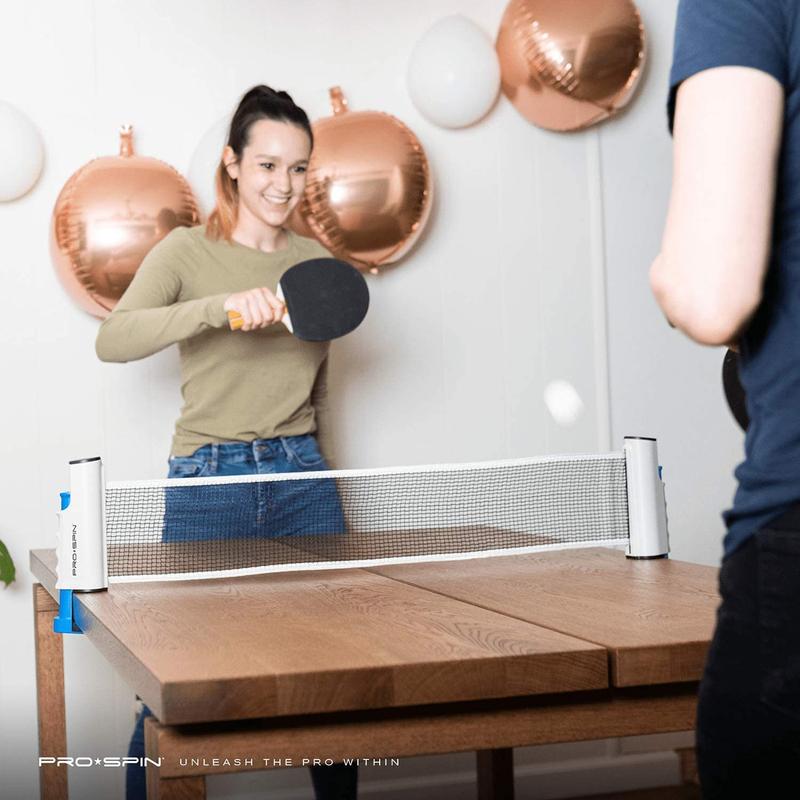 All-In-One Ping Pong Set with Retractable Net for Any Table - Perfect for Family Games