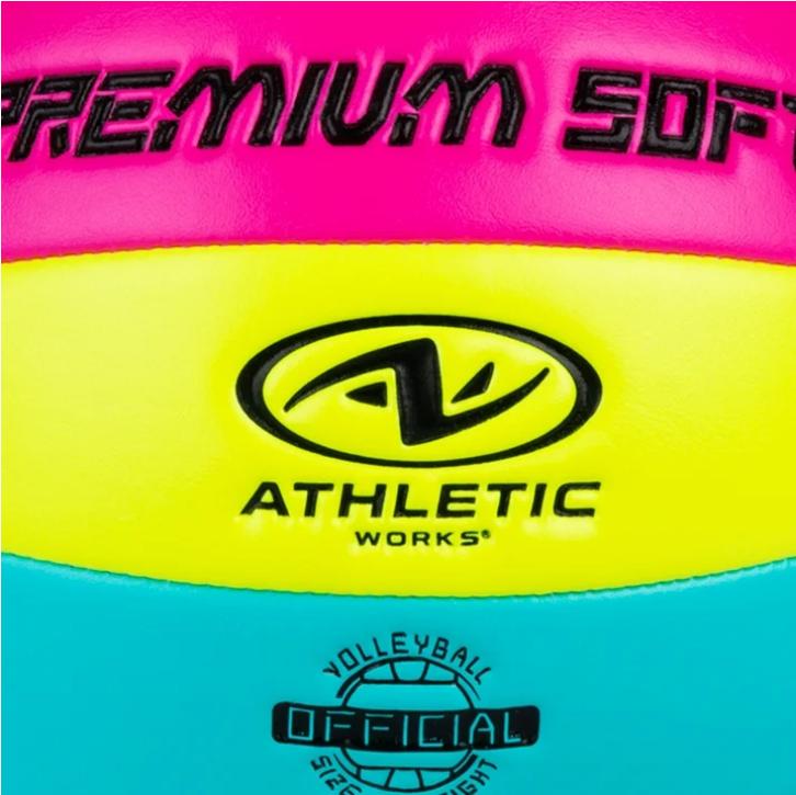 Athletic Works Multicolor Size 5 Neon Volleyball for Practice or Gameplay