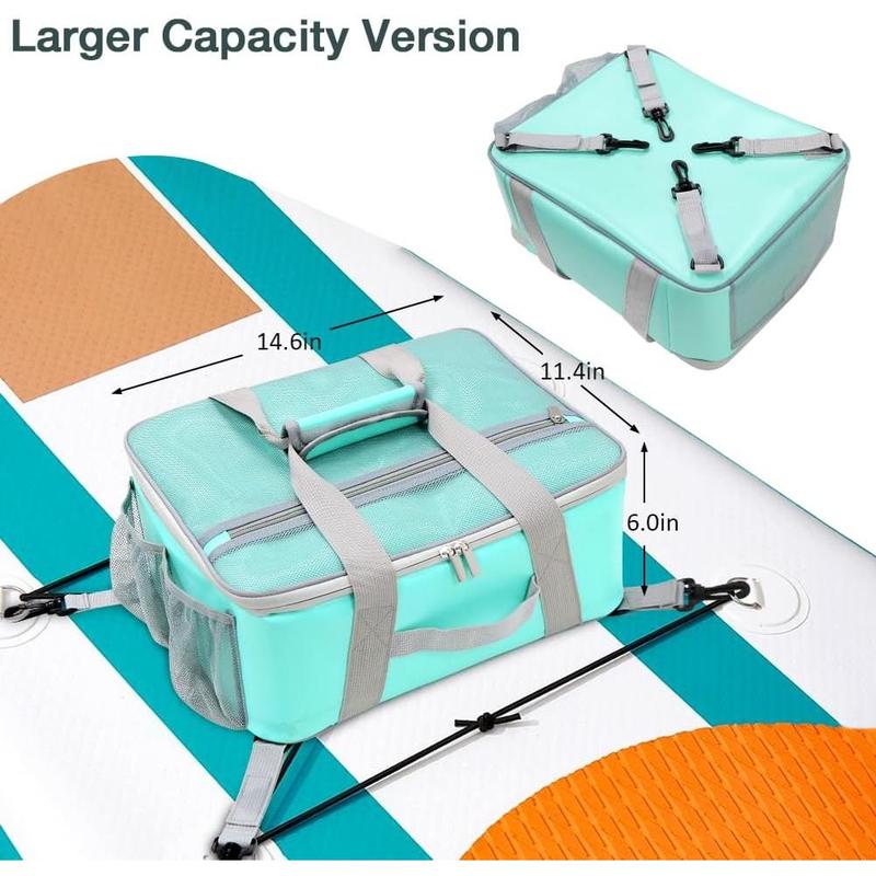 Paddle Board Cooler B, Waterproof Portable Deck B with Top Mesh Pocket,Kayak Cooler B with Side Pouches for Water Bottles,Inflatable Paddle Board Accessories Coolers for Sup, Kayak