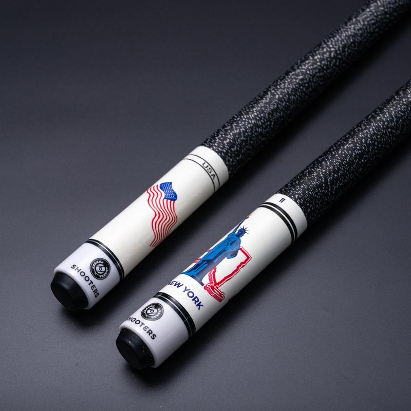 Professional American Flag Design White Hard Maple Pool Cue Stick - Ideal for Beginners, Portable with Quick Connect, 9-Ball -Christmas Gift billiards