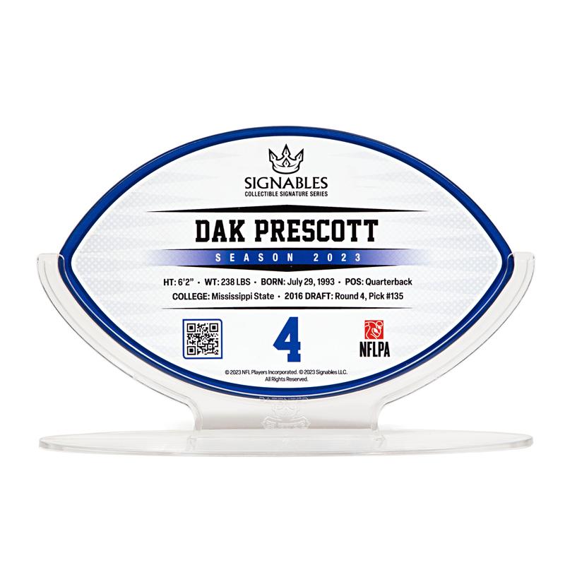 Dak Prescott NFLPA 2023 Sports Collectible Facsimile Signature