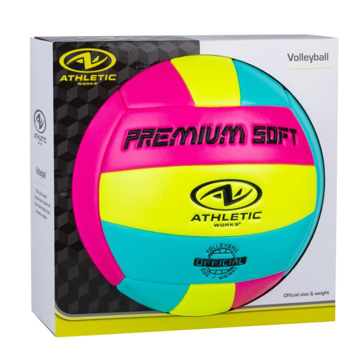 Athletic Works Multicolor Size 5 Neon Volleyball for Practice or Gameplay