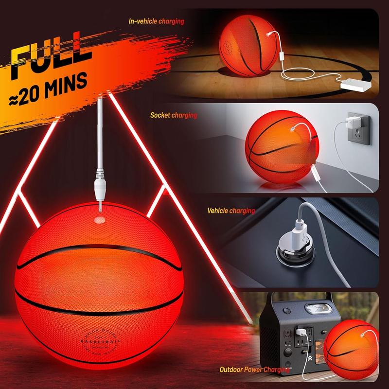 Basketball,Rechargeable LED Light Up Basketball,Glow in the Dark  Basketball with Accessories,Cool Toys for Boys, for Christmas Birthday Ideal Gift for 7 8 9 10 11 12 13 14 Years old boy