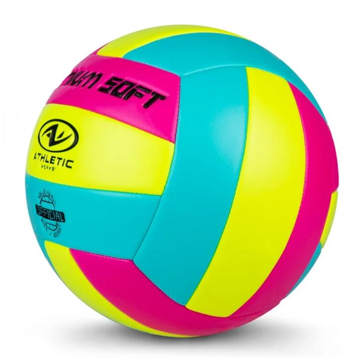 Athletic Works Multicolor Size 5 Neon Volleyball for Practice or Gameplay