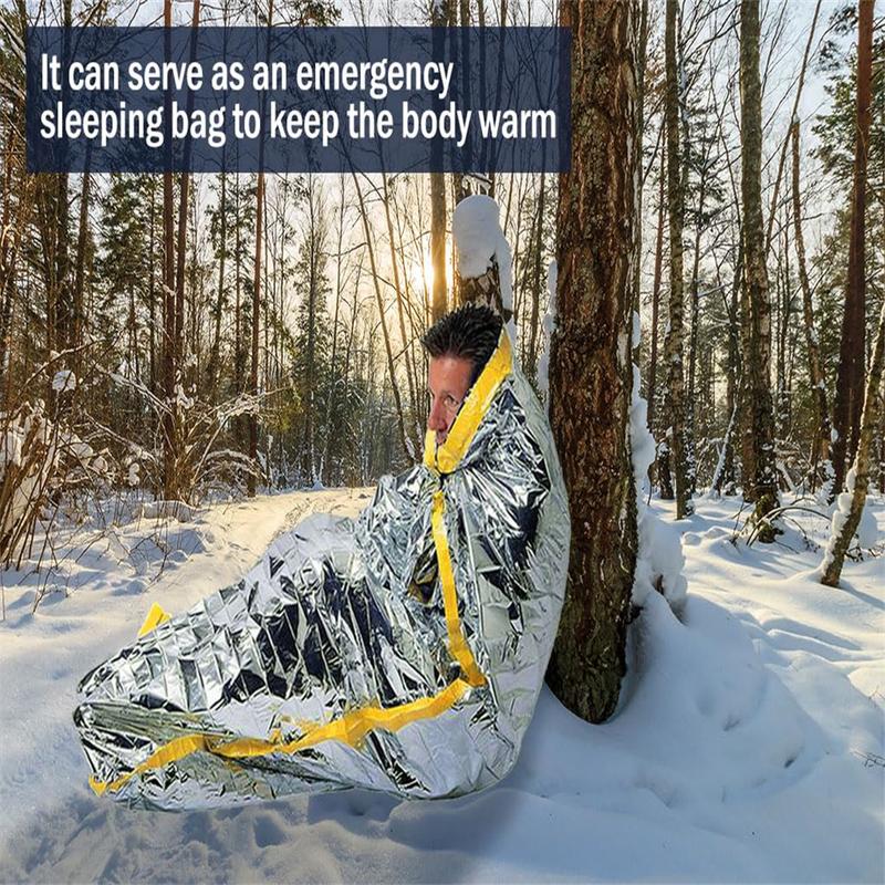 Emergency Silver Mylar Thermal Waterproof Blanket for First Aid Kits, Natural Disaster Equipment, Keeping Warm, Emergency Thermal Blankets, 1 Pack Waterproof, Heat Reflective, Compact and Durable Weather Emergency Protection