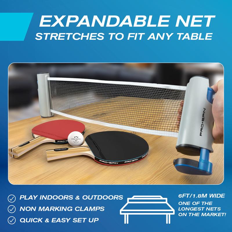 All-In-One Ping Pong Set with Retractable Net for Any Table - Perfect for Family Games