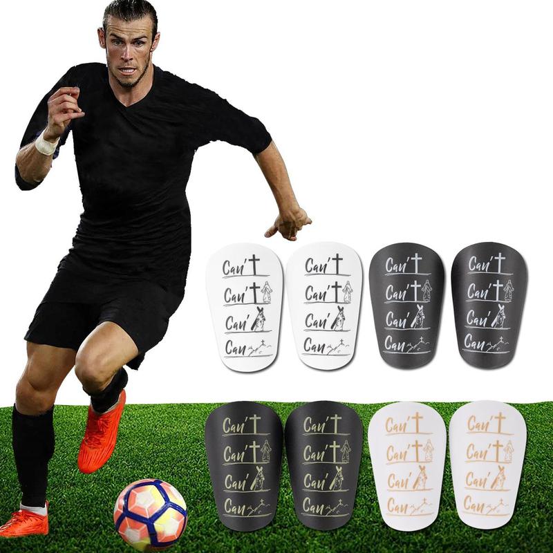 Mini Football Shin Guard, 1 Pair Letters & Cross Pattern Football Shin Guard, Lightweight Comfortable Football Equipment for Men & Women