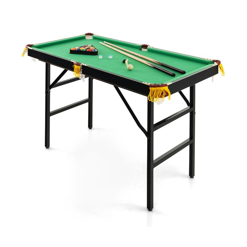 FestivalJoy-47 Inch Folding Billiard Table with Cues and Brush Chalk -Green