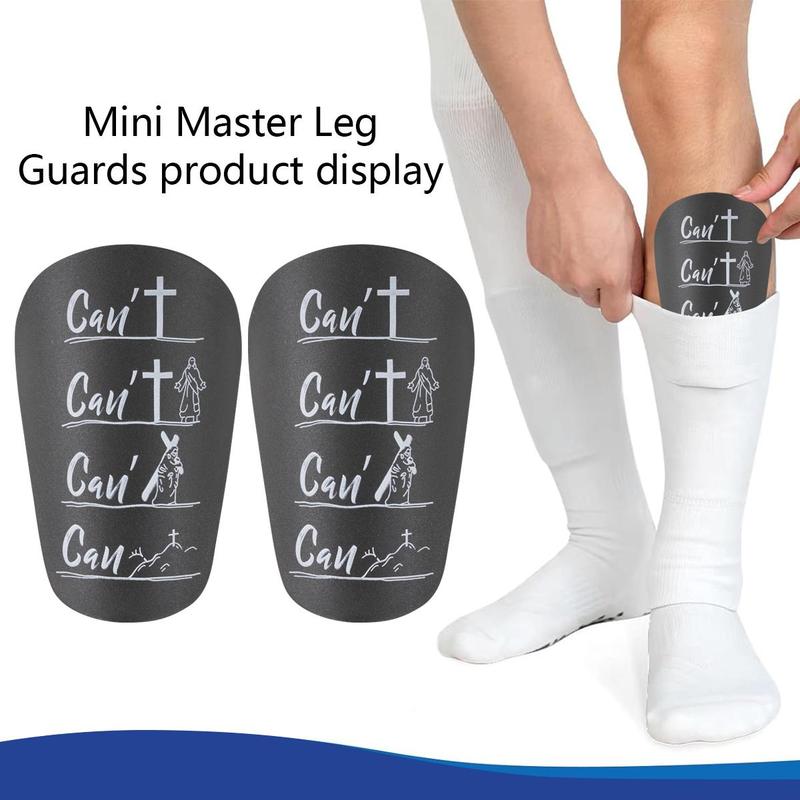 Mini Football Shin Guard, 1 Pair Letters & Cross Pattern Football Shin Guard, Lightweight Comfortable Football Equipment for Men & Women