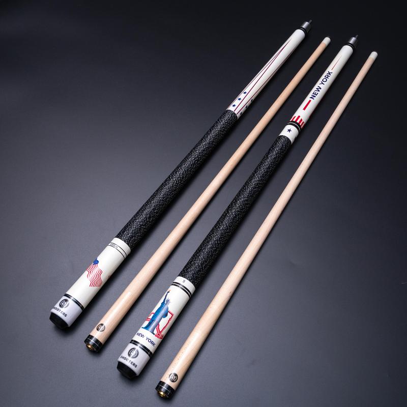 Professional American Flag Design White Hard Maple Pool Cue Stick - Ideal for Beginners, Portable with Quick Connect, 9-Ball -Christmas Gift billiards