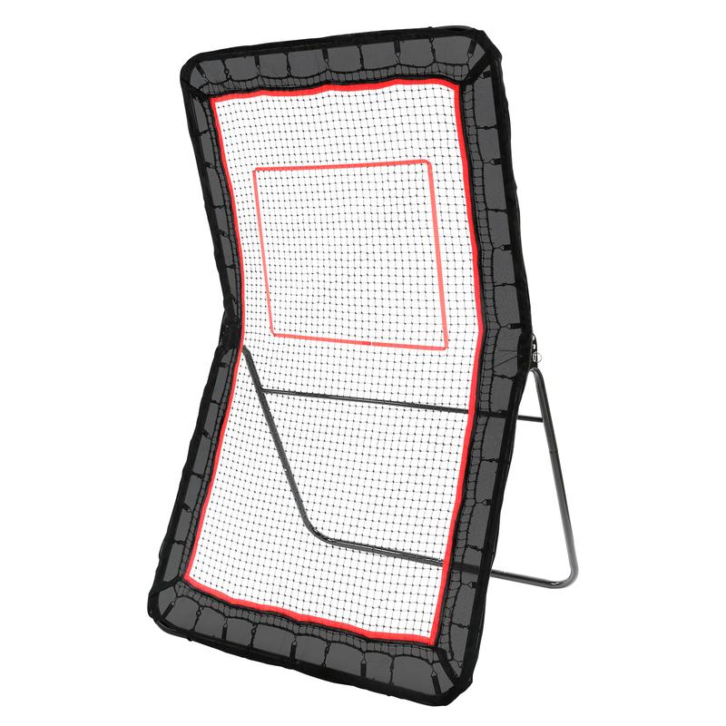 VEVOR Lacrosse Rebounder for Backyard, 4x7 Ft Volleyball Bounce Back Net, Pitchback Throwback Baseball Softball Return Training Screen, Adjustable Angle Shooting Practice Training Wall with Target