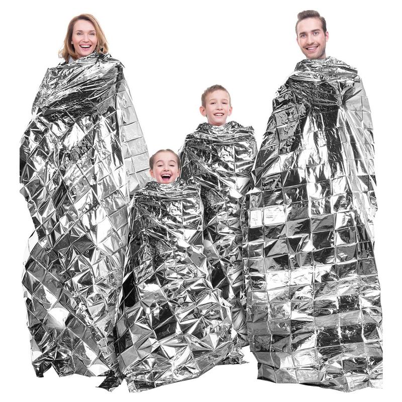 Emergency Silver Mylar Thermal Waterproof Blanket for First Aid Kits, Natural Disaster Equipment, Keeping Warm, Emergency Thermal Blankets, 1 Pack Waterproof, Heat Reflective, Compact and Durable Weather Emergency Protection