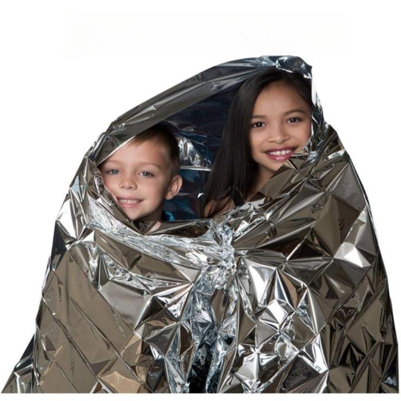 Emergency Silver Mylar Thermal Waterproof Blanket for First Aid Kits, Natural Disaster Equipment, Keeping Warm, Emergency Thermal Blankets, 1 Pack Waterproof, Heat Reflective, Compact and Durable Weather Emergency Protection