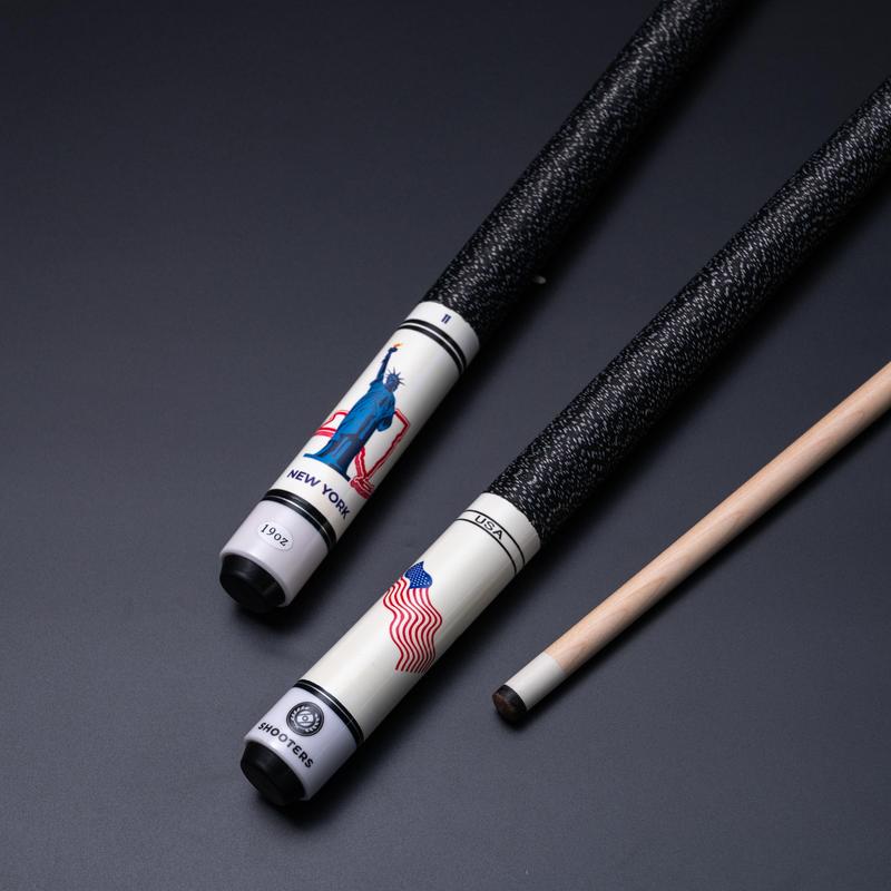 Professional American Flag Design White Hard Maple Pool Cue Stick - Ideal for Beginners, Portable with Quick Connect, 9-Ball -Christmas Gift billiards