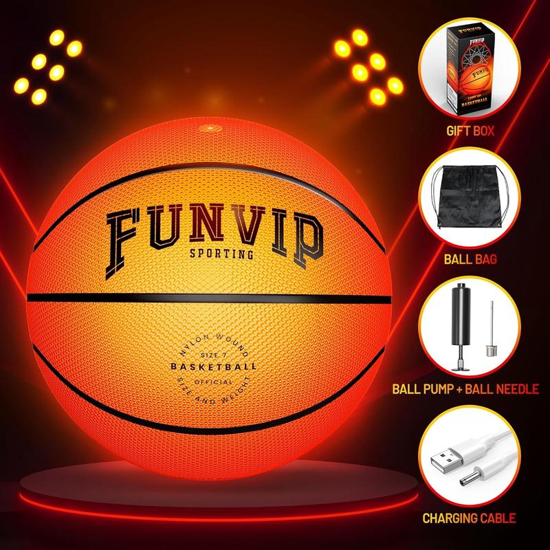 Basketball,Rechargeable LED Light Up Basketball,Glow in the Dark  Basketball with Accessories,Cool Toys for Boys, for Christmas Birthday Ideal Gift for 7 8 9 10 11 12 13 14 Years old boy