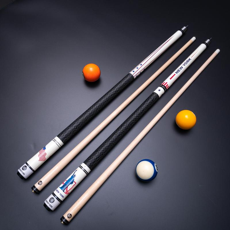 Professional American Flag Design White Hard Maple Pool Cue Stick - Ideal for Beginners, Portable with Quick Connect, 9-Ball -Christmas Gift billiards