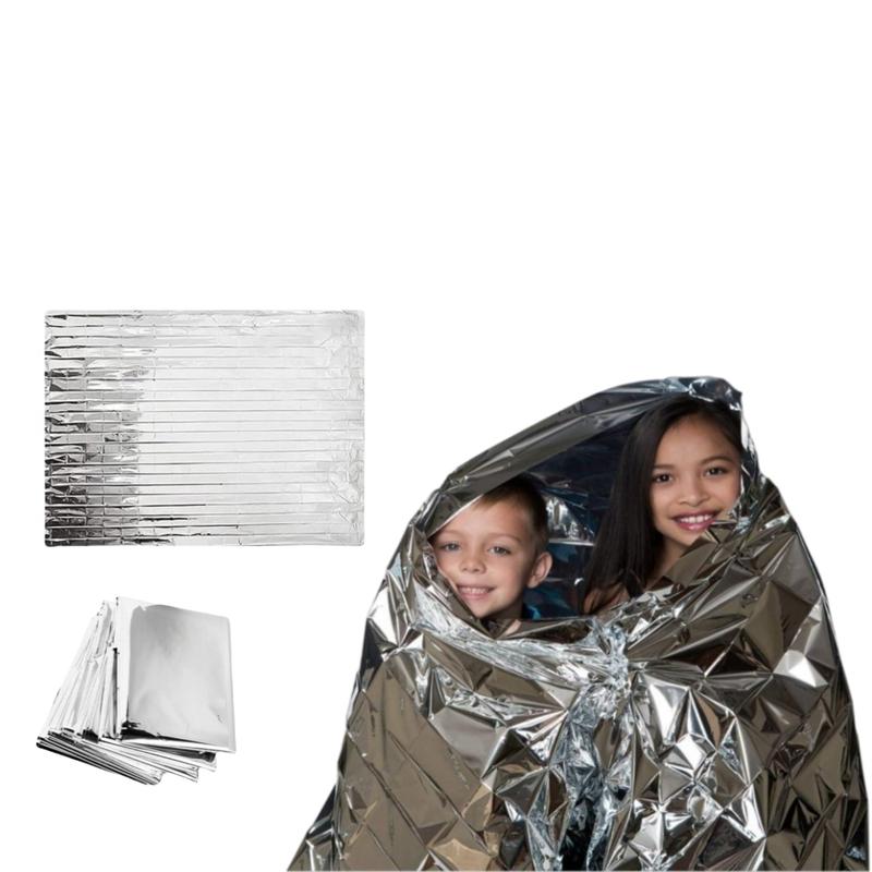 Emergency Silver Mylar Thermal Waterproof Blanket for First Aid Kits, Natural Disaster Equipment, Keeping Warm, Emergency Thermal Blankets, 1 Pack Waterproof, Heat Reflective, Compact and Durable Weather Emergency Protection