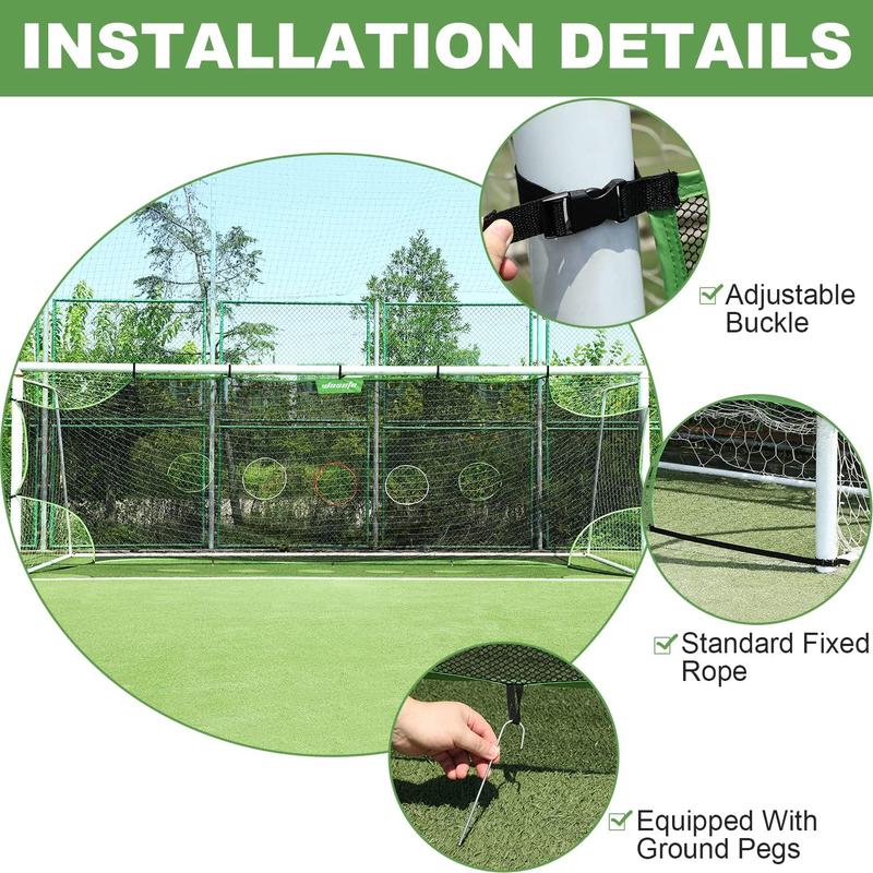 Foldable Goal Target Soccer Net without Frame, Portable Versatile Football Net for Football Training, Football Goal Net with Belt Design