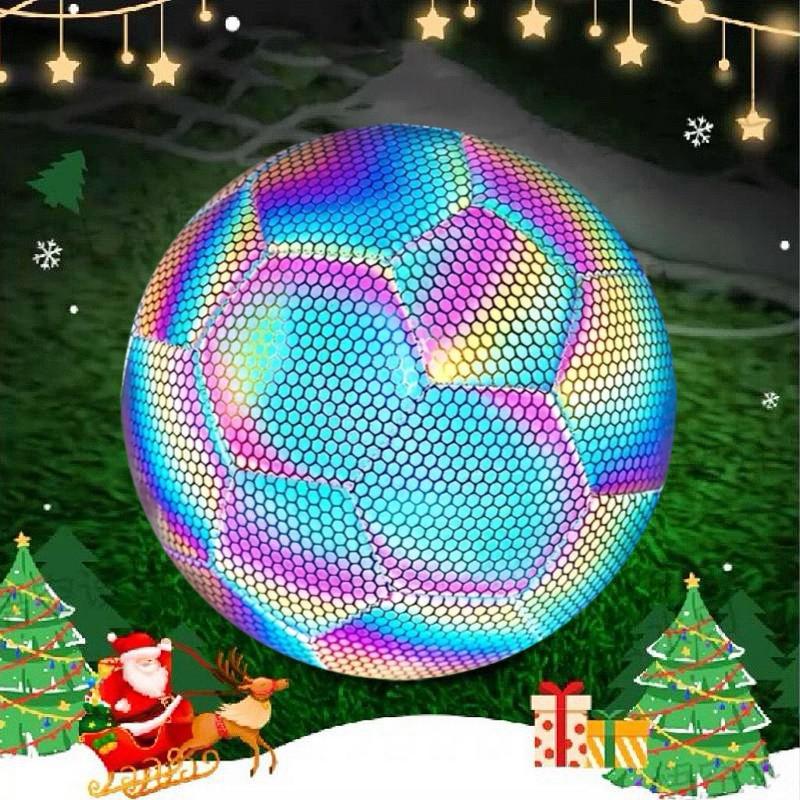 No. 5 Reflective Football, Colorful Soccer Ball with Light Effect, Outdoor Training Football, Football Ball for Family Fun on Backyard Beach, Christmas Gift