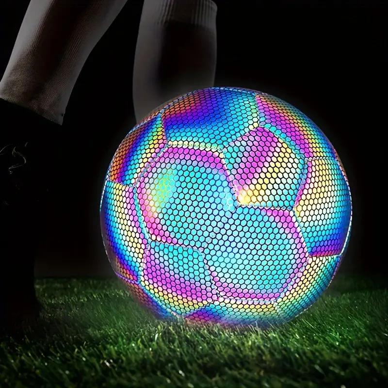 No. 5 Reflective Football, Colorful Soccer Ball with Light Effect, Outdoor Training Football, Football Ball for Family Fun on Backyard Beach, Christmas Gift