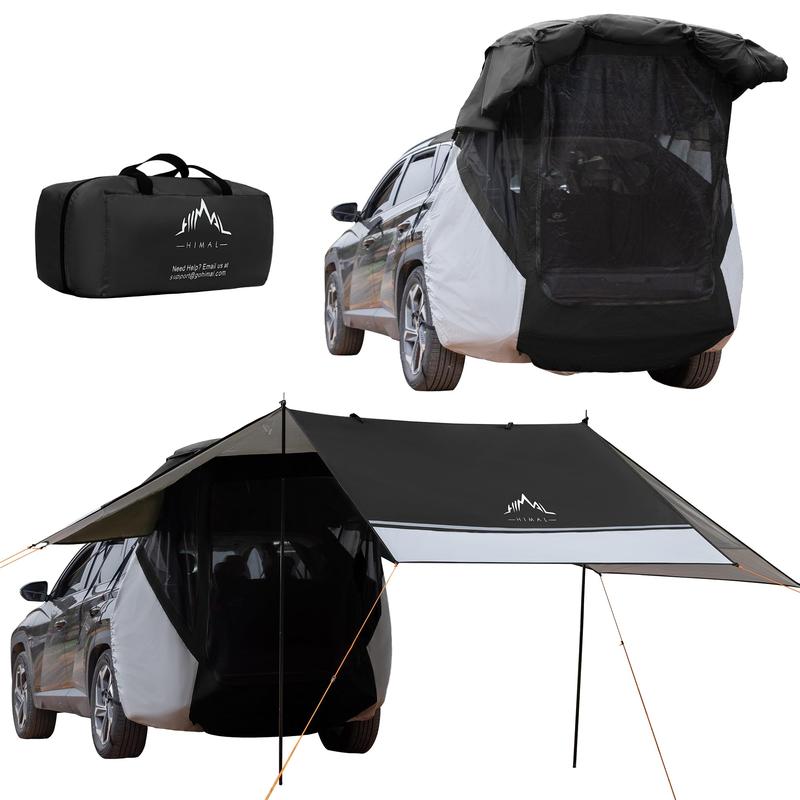 SUV Tent for Camping, Car Tent, Car Awning Tailgate Tent Windproof Hatchback for Car Camping Tent Roof Canopy and Poles Universal Waterproof 3000MM UPF 50+