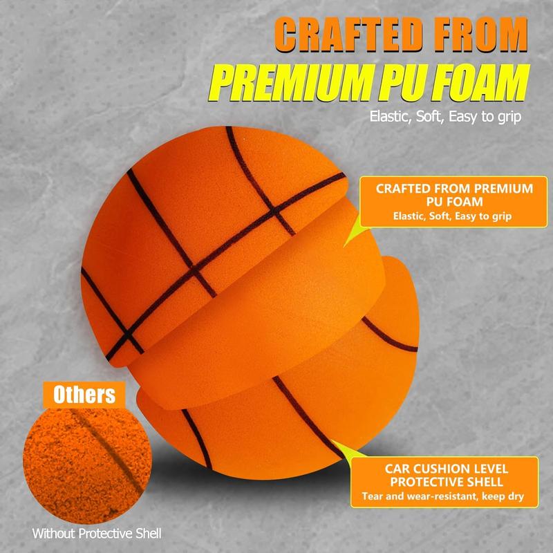 2024 Quiet Basketball Indoor, Silent Basketball Dribbling Indoor, Silent Foam Basketball, Indoor Training Foam Bal,No Noise Basketball, for Various Indoor Activities (9.4 inchs)