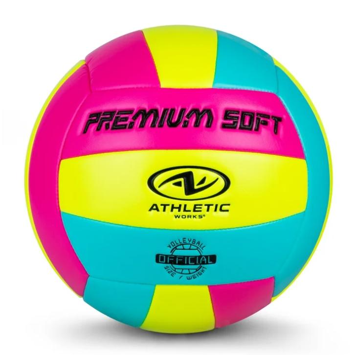 Athletic Works Multicolor Size 5 Neon Volleyball for Practice or Gameplay