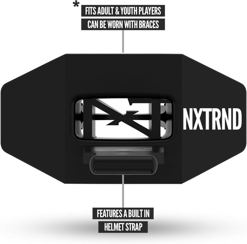 Nxtrnd Two Football Mouth Guard, Football Mouthpiece with Strap, Fits Adult & Youth (Black)