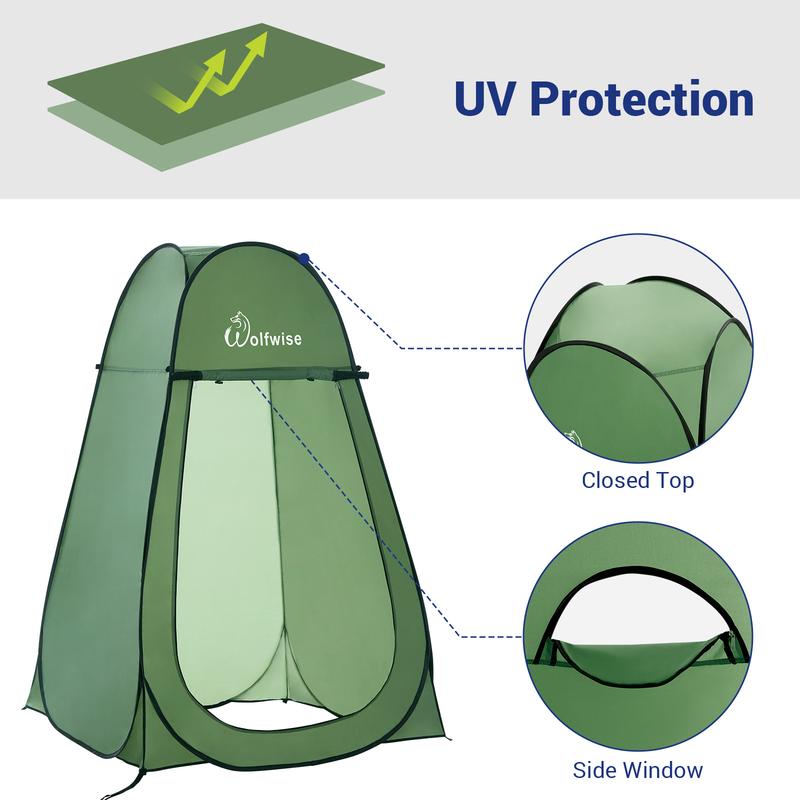 WolfWise Portable Pop Up Privacy Shower Tent Spacious Changing Room for Camping Hiking Beach Toilet Shower Bathroom