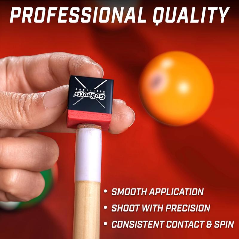 GoSp Premium Pool Cue Chalk Cube 12 Pack - Billiards Pool Stick Chalk - Black, Blue, Red, or Green