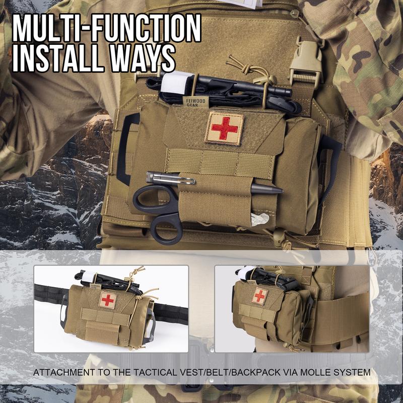 [Black Friday Deal] Tactical Rapid Tear-Away First Aid Kit Two-Piece System Medical Pouches Emergency Survival Bag