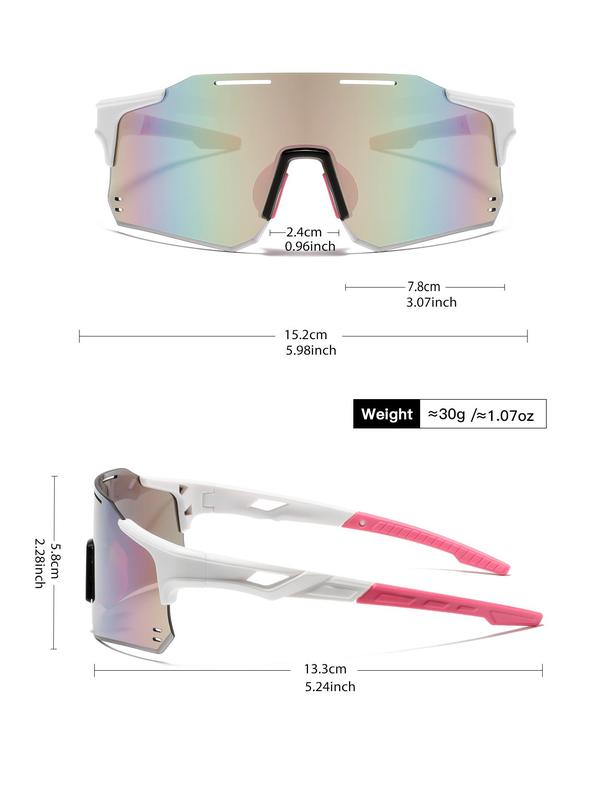 Unisex Sporty Flat Top Frame Sunglasses, Trendy Casual Cycling Glasses, Fashion Accessories for Outdoor Activities