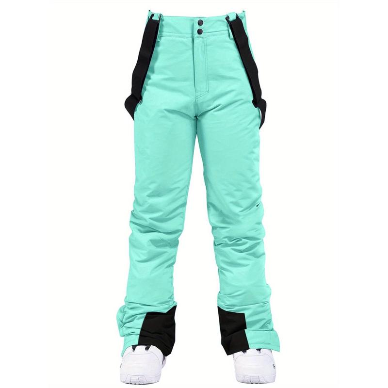 Women's Snow Ski Pants Outdoor Waterproof Winter Warm Snowboard Pants Snowboarding Hiking Winter Outdoor Pants with Detachable Suspender Windproof Snowboard Pants Slim