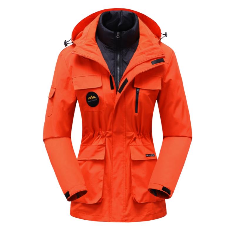 Plus Size Waterproof Hooded Ski Jacket - Fully Waterproof and Breathable with Adjustable Hood, Detachable Down Liner, and Thermal Insulation for Unbeatable Warmth - Designed for Men and Women