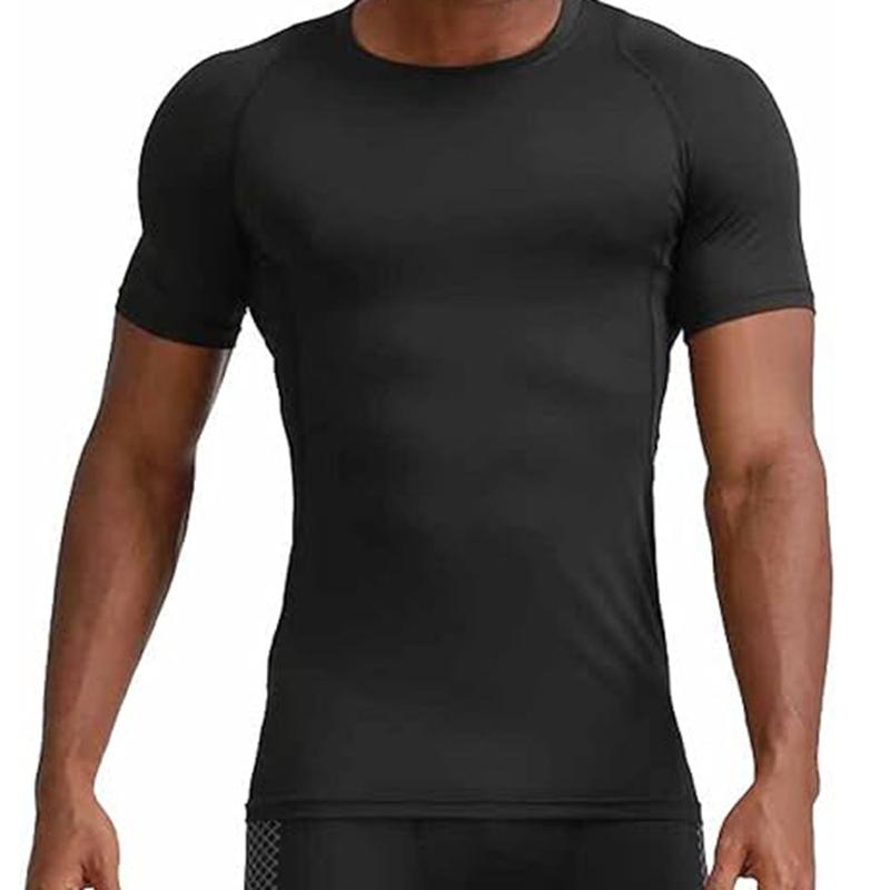 2 Pack Mens Running Compression Shirts Athletic Short Sleeve Summer Tops Sport Gym Outdoor T-shirt