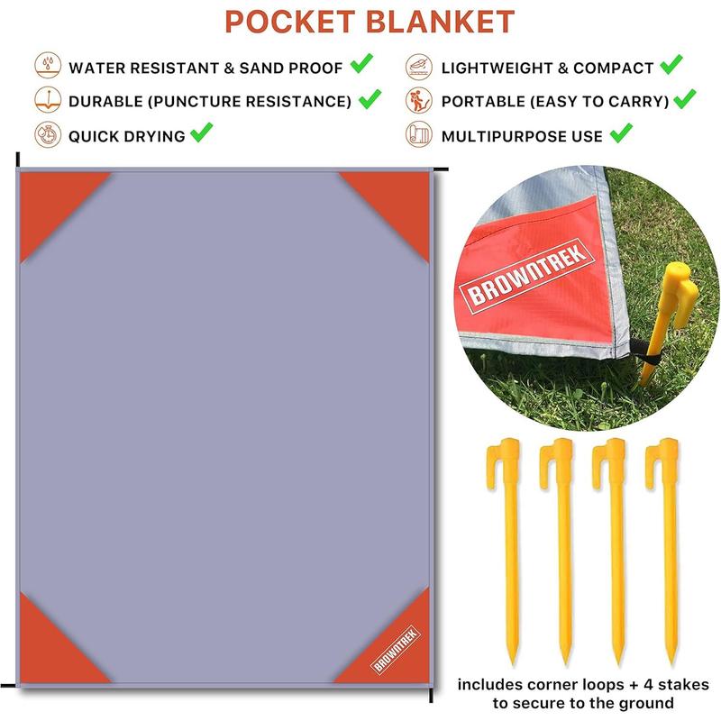 Pocket Blanket Compact Picnic Blanket (60