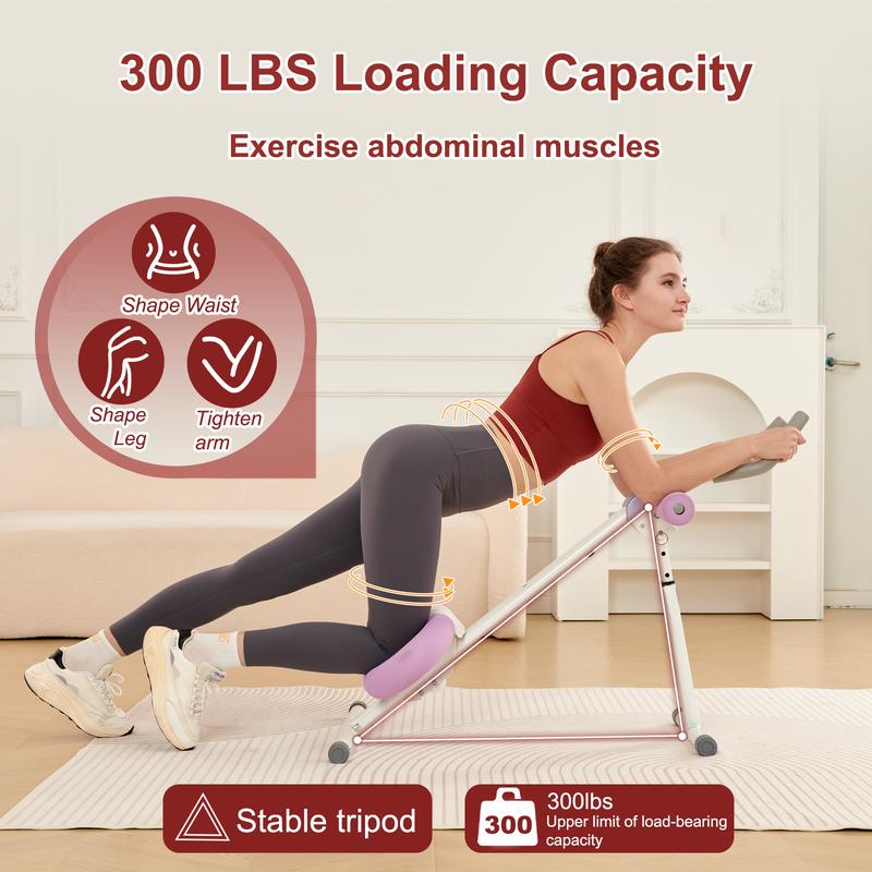 HOTWAVE Abs workout Fitness machines Trainer with LCD Monitor, Foldable Abdominal Exerciser, Core and Abdominal Trainer for Home Gym