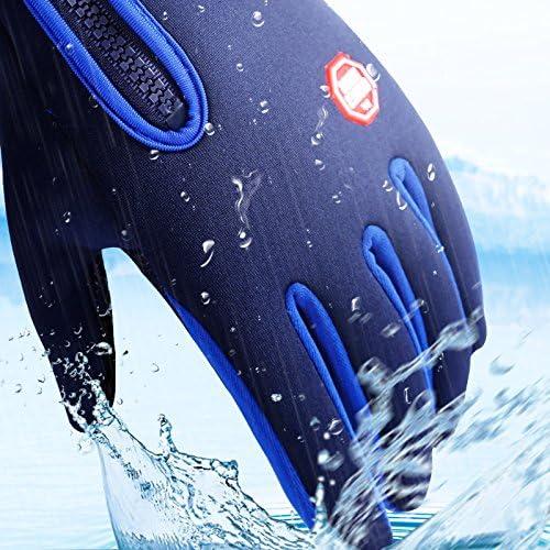 Winter Gloves Touch Screen Warm Gloves Cold Weather Windproof Cycling Driving Riding  Telefingers Thermal Gloves Non-Slip  Gel Adjustable Full Finger Mittens