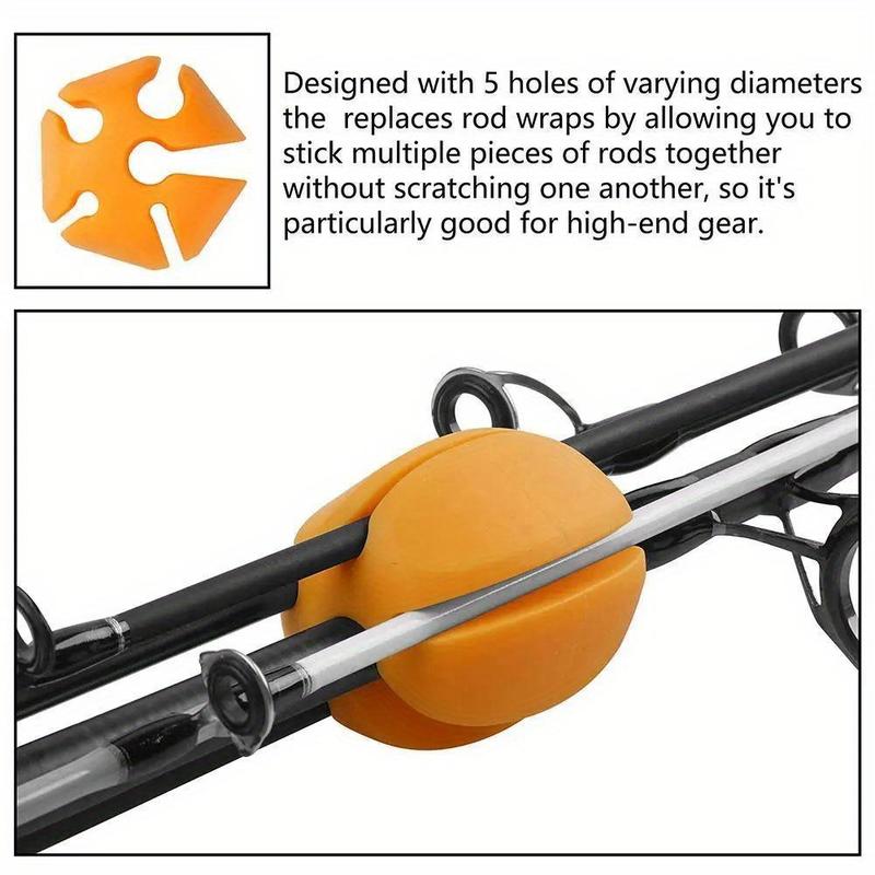 Silicone Fishing Rod Holder, 6 Counts set Multi-functional Safety Grip Fishing Rod Holder, Fishing Accessories for Fishing Rod Management & Protection, Christmas Gift