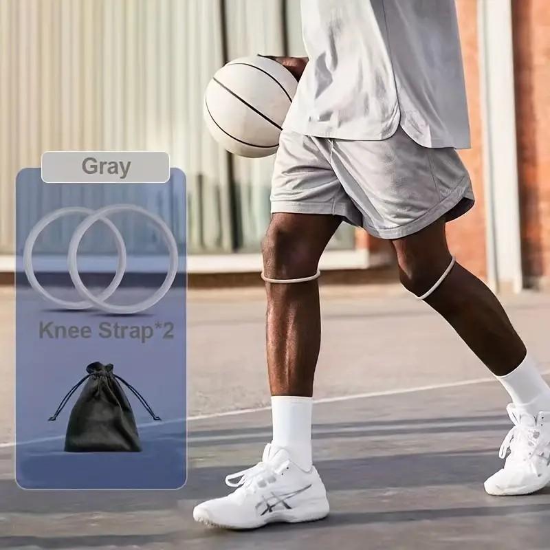 BUCKLOS Super Silicone Knee Brace - Patella Tendon Stabilizer for Basketball, Elastic Support with O-Ring Protection, Gray