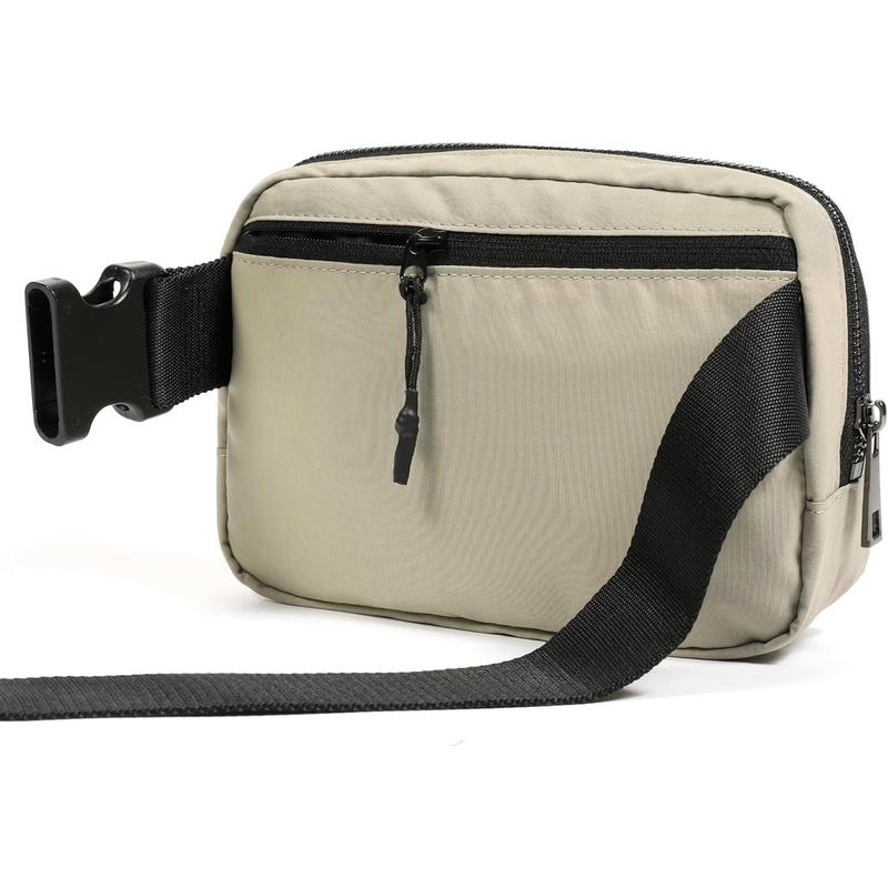 Unisex Mini Belt Bag with Adjustable Strap Small Fanny Pack for Workout Running Traveling Hiking, Khaki